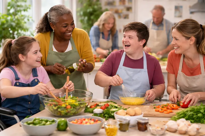 Evia Health group activities — participants enjoying a supported community activity