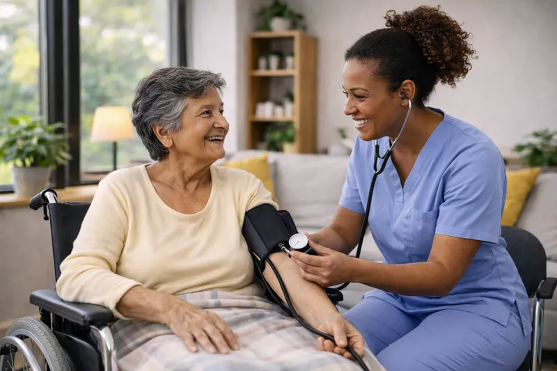 Registered Nurse providing clinical care to participant at home